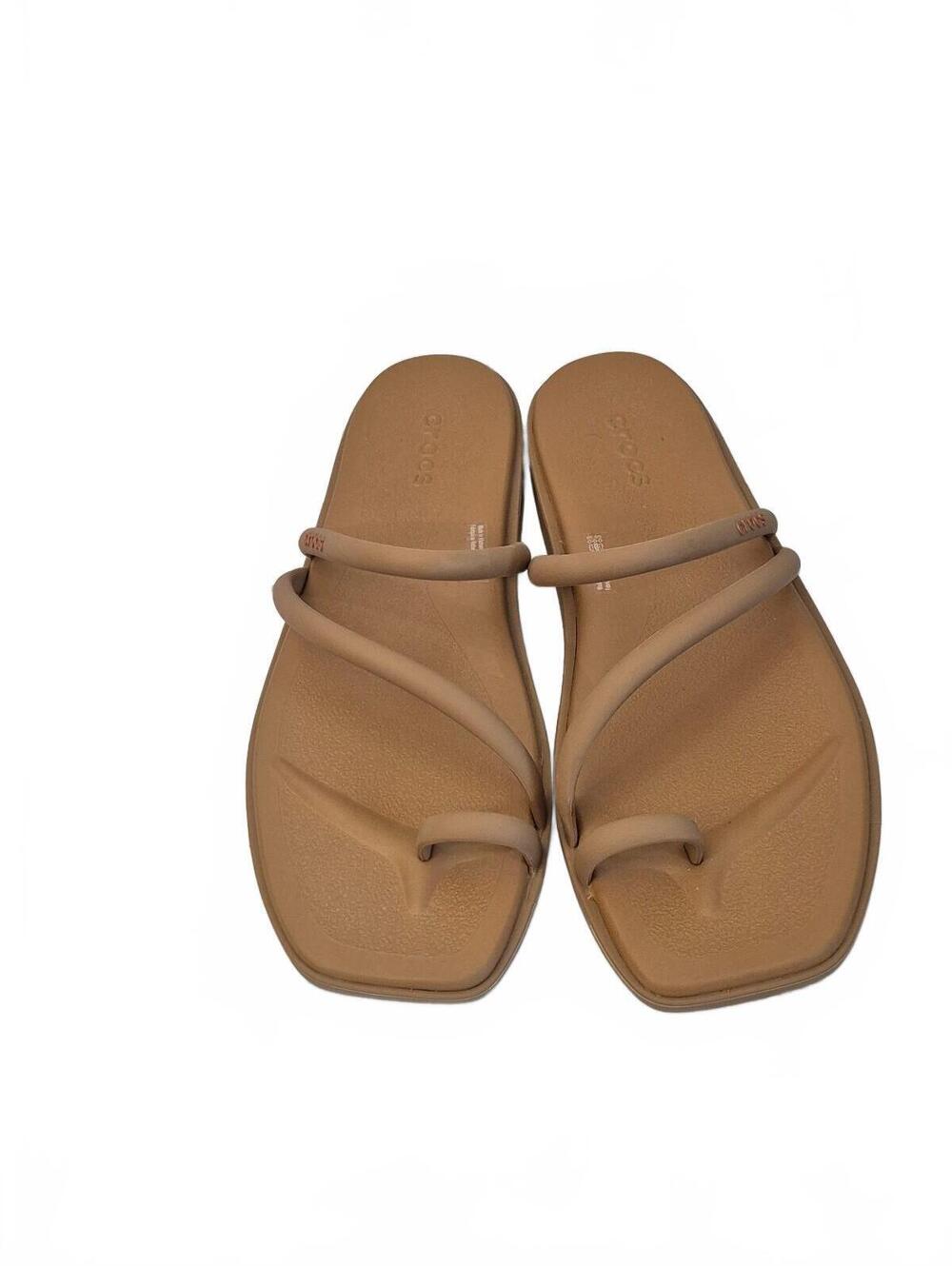 Crocs Women’s Strappy Toe Loop Sandals Brown/Tan Size 7 — Lightweight